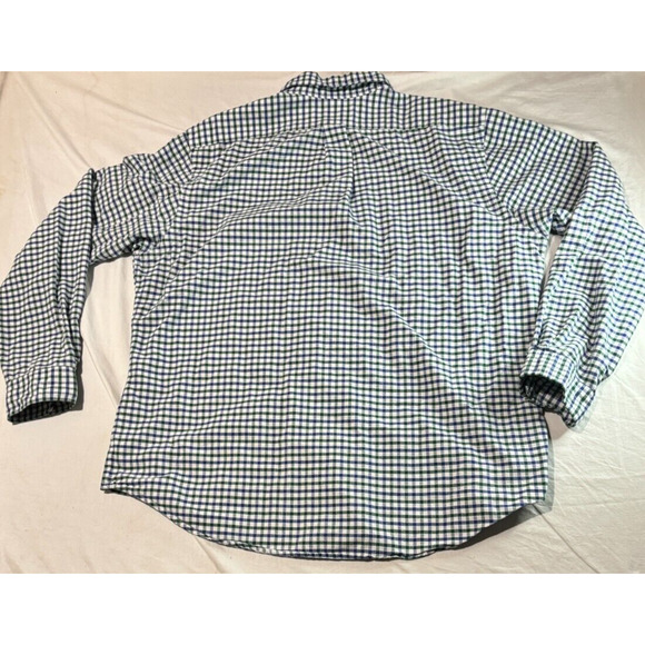 Ralph Lauren Button Down Shirt Green Blue Flesh Pony Men's Size L - Picture 5 of 9